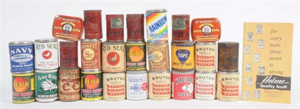 LOT OF SNUFF CANS.                                