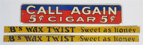 LOT OF 3: TOBACCO RELATED ADVERTISING SIGNS.      
