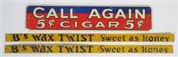 LOT OF 3: TOBACCO RELATED ADVERTISING SIGNS.      