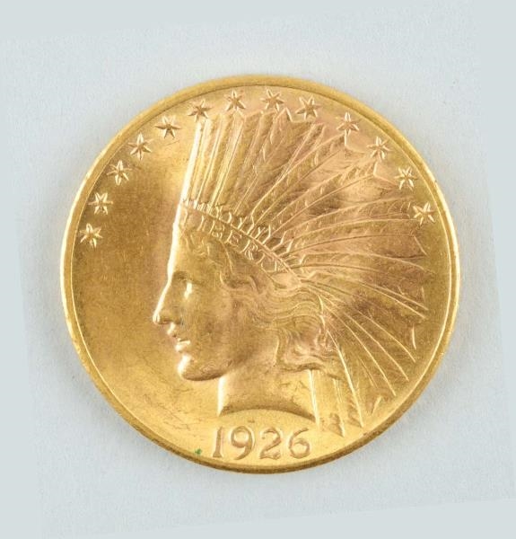 1926 $10 GOLD INDIAN EAGLE COIN.                  