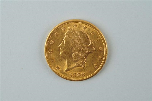 1898 S $20 GOLD DOUBLE EAGLE LIBERTY.             