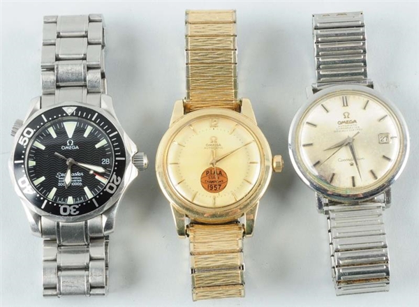 LOT OF 3: MENS WATCHES.                          