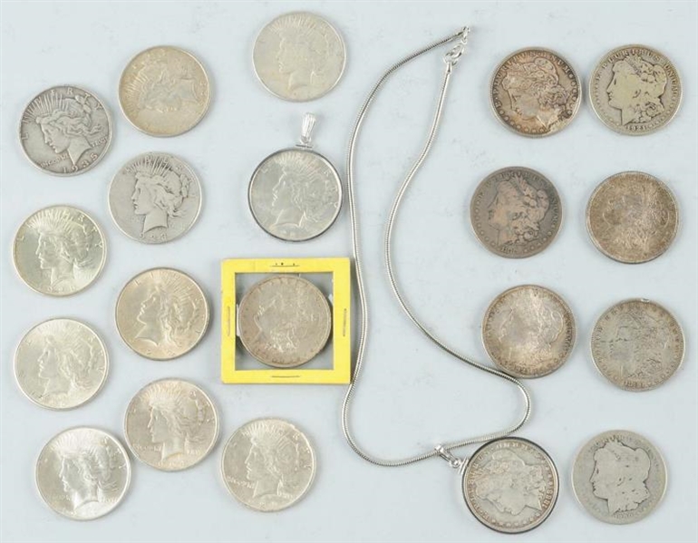 LOT OF 20: SILVER DOLLARS.                        