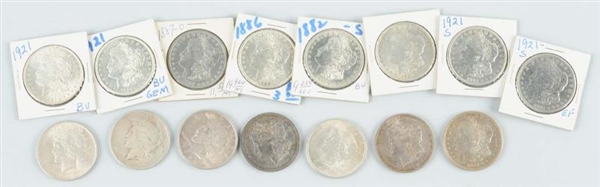 LOT OF 15: SILVER DOLLARS.                        