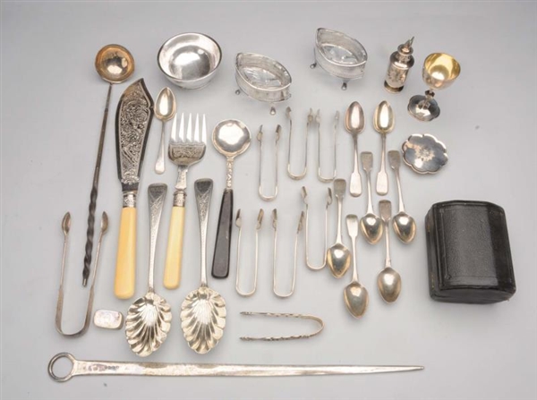 GROUP OF ENGLISH SILVER FLATWARE.                 