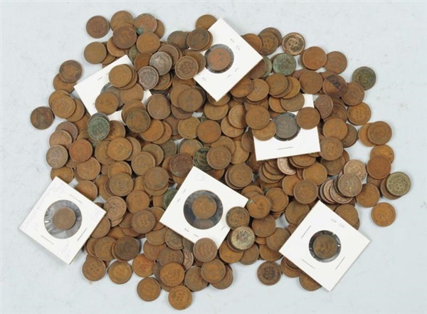 LARGE LOT OF INDIAN HEAD PENNIES.                 