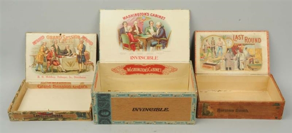 LOT OF 3: CIGAR BOXES.                            