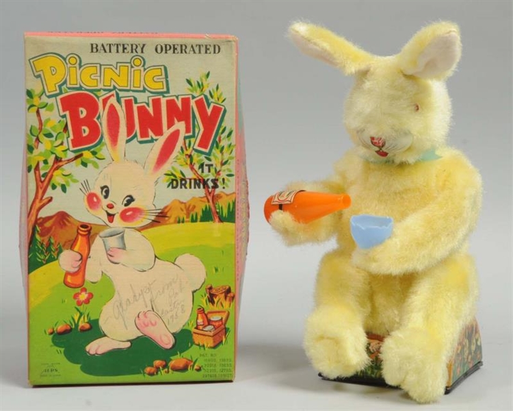 JAPANESE BATTERY-OPERATED PICNIC BUNNY.           