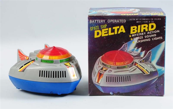 BATTERY OPERATED DELTA BIRD SPACE SHIP.           