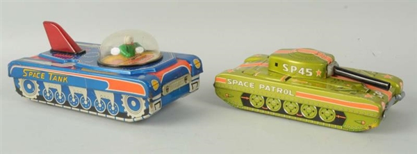 LOT OF 2: JAPANESE TIN LITHO FRICTION SPACE TANKS 