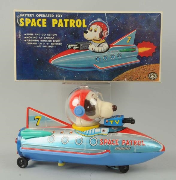 JAPANESE BATTERY-OPERATED TIN LITHO SPACE PATROL. 