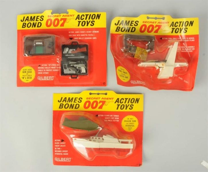 LOT OF 3: JAMES BOND SECRET AGENT 007 ACTION TOYS 