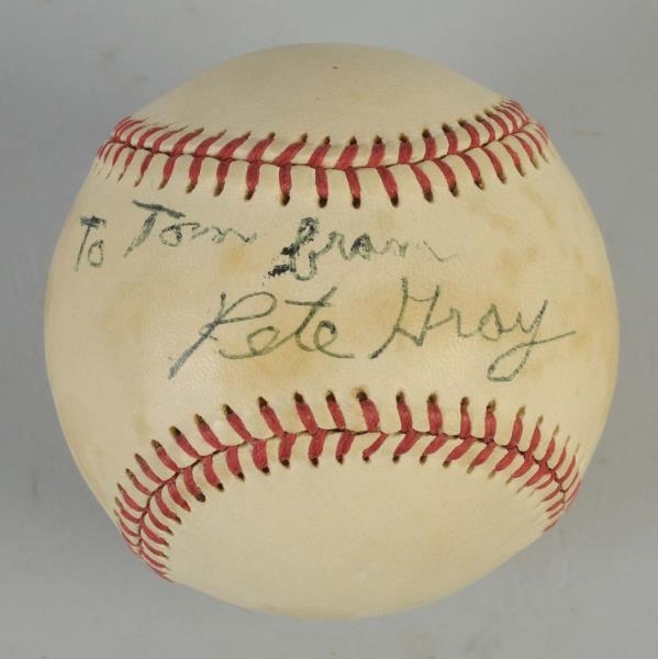 AUTOGRAPHED PETE GRAY MAJOR LEAGUE BASEBALL.      