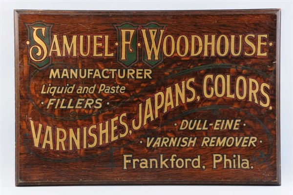 WOODHOUSE PAINTS & VARNISHES WOODEN SIGN.         