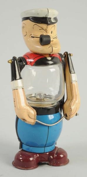 JAPANESE TIN LITHO LINEMAR POPEYE LANTERN TOY.    