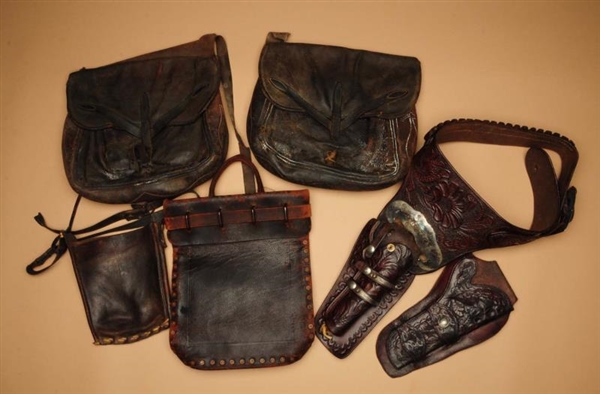 LOT OF 4: PIECES OF COWBOY LEATHER.               