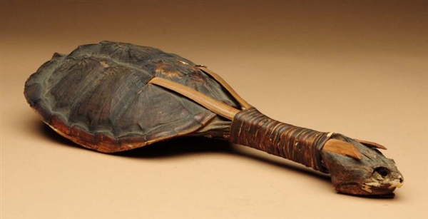 IROQUOIS MADE SNAPPING TURTLE RATTLE.             