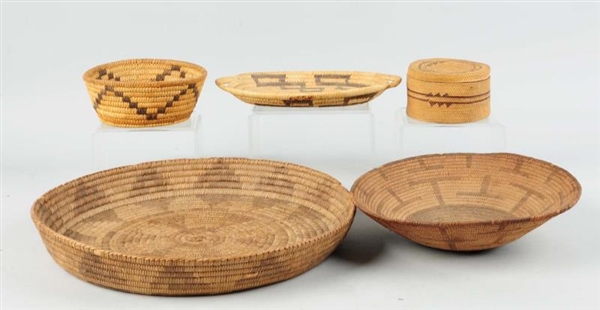 LOT OF 5: INDIAN BASKETS.                         