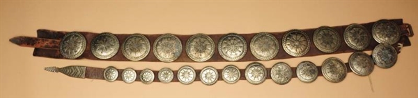 EARLY 20TH CENTURY PLAINS WOMENS CONCHO BELT.     