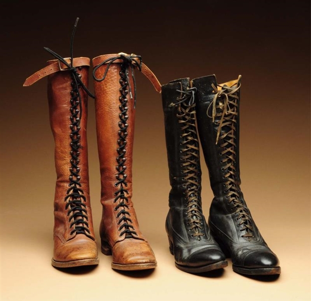 TWO PAIRS OF LADIES WESTERN RIDING BOOTS.         