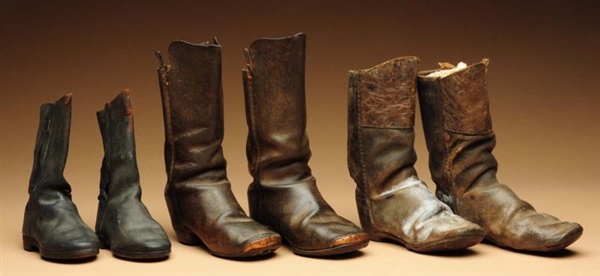 THREE PAIRS OF EARLY CHILDS BOOTS.                