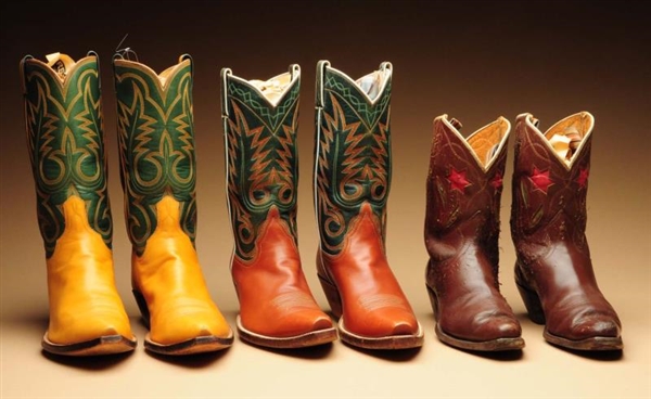 LOT OF 3: PAIRS OF COWBOY BOOTS.                  