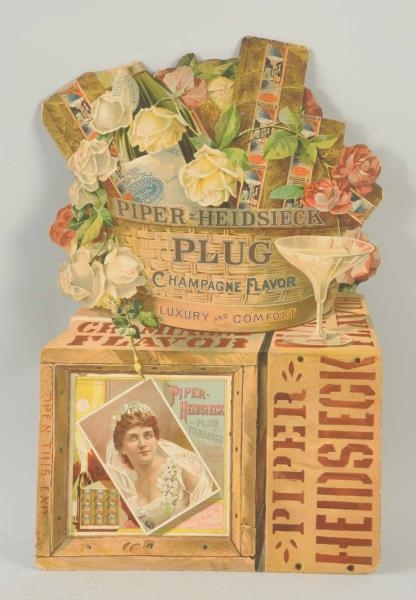 PIPER-HEIDSIECK PLUG CARDBOARD SIGN.              