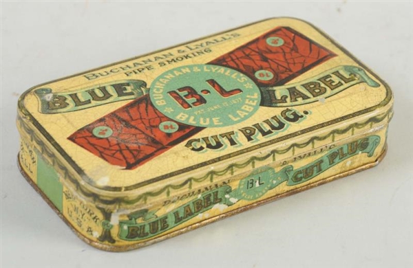 BLUE LABEL FLAT POCKET TIN.                       