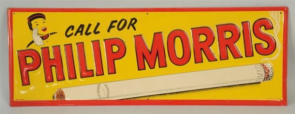 PHILIP MORRIS EMBOSSED TIN SIGN.                  