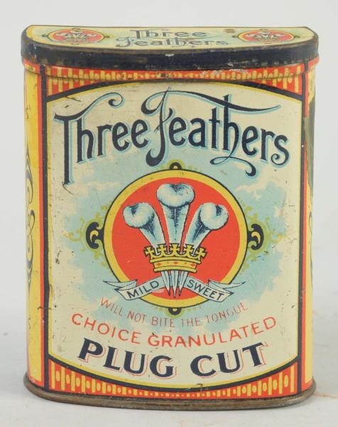 THREE FEATHERS VERTICAL POCKET TIN.               