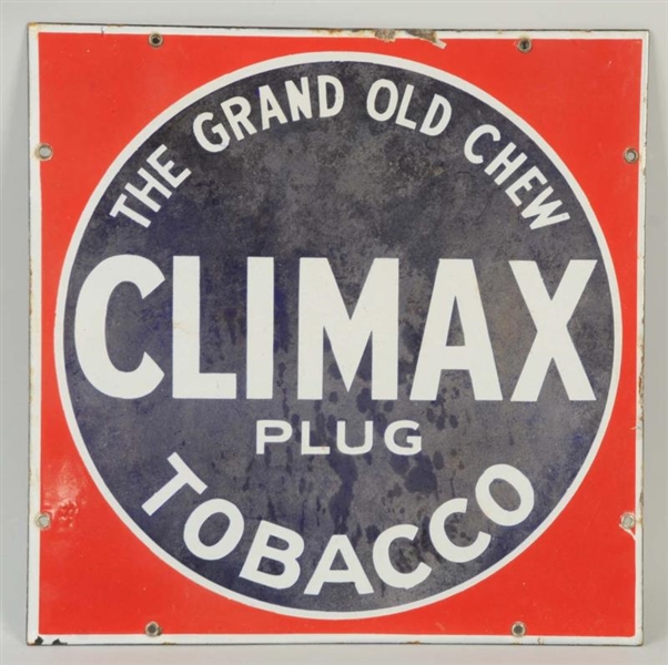 CLIMAX PLUG TOBACCO PORCELAIN SIGN.               