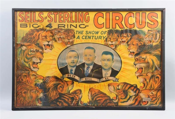 SEILS-STERLING BIG 4 RING CIRCUS POSTER.          