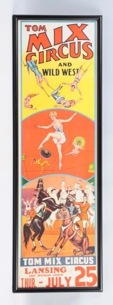 TOM MIX CIRCUS AND WILD WEST SHOW POSTER.         