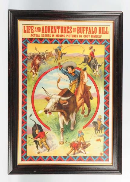 LIFE AND ADVENTURES OF BUFFALO BILL MOVIE POSTER. 