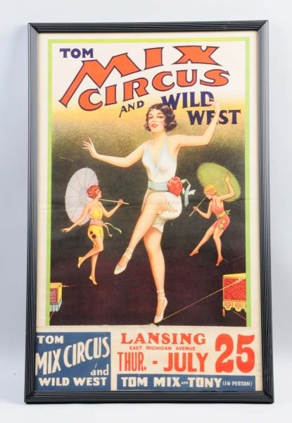 TOM MIX CIRCUS & WILD WEST SHOW POSTER.           