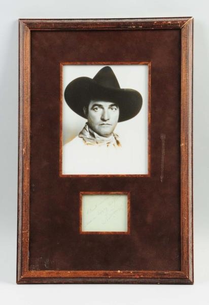 TOM MIX PHOTO AND AUTOGRAPH CARD.                 