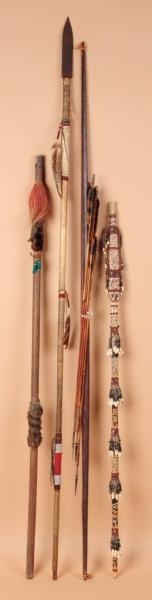LOT OF ASSORTED ETHNIC GRAPHICS BOWS & SPEARS.    