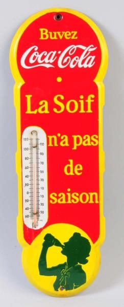  COCA-COLA FRENCH CANADIAN PORCELAIN THERMOMETER. 