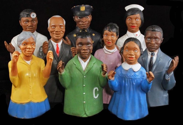 SET OF AFRICAN AMERICAN EARLY CHILDHOOD PUPPETS.  