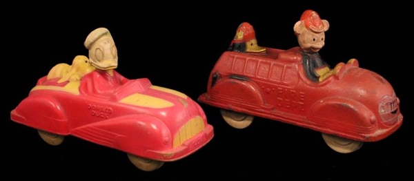 LOT OF 2: RUBBER DISNEY CHARACTER VEHICLES.       