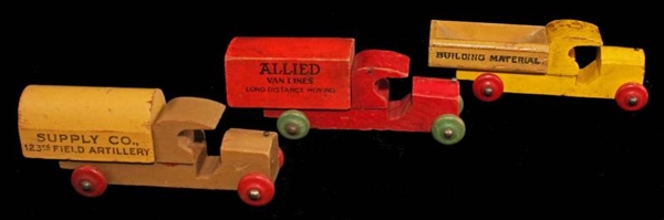 LOT OF 3: STOMBECKER WOOD VEHICLES.               