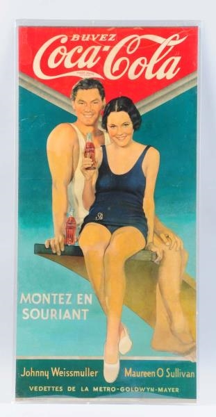 1934 COCA-COLA FRENCH CANADIAN WEISSMULLER POSTER 