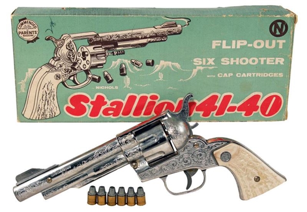 STALLION 41–40 FLIP OUT SIX SHOOTER CAP GUN.      