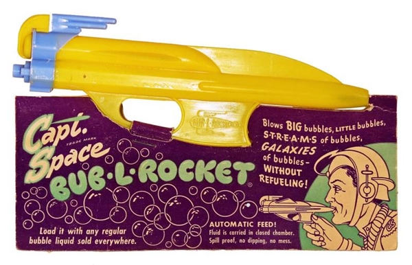 CAPT. SPACE BUB–L–ROCKET SPACE TOY ON CARD.       