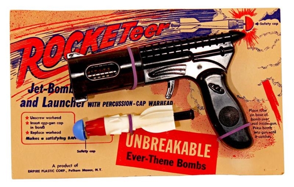 EMPIRE PLASTIC ROCKETEER JET BOMB AND LAUNCHER.   