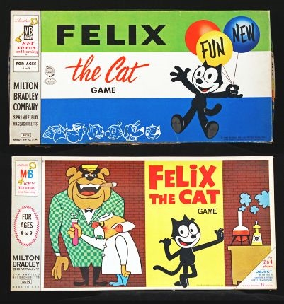 LOT OF 2: MILTON BRADLEY FELIX THE CAT BOARD GAME 