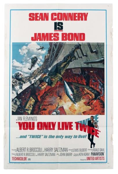 JAMES BOND YOU ONLY LIVE TWICE MOVIE POSTER.      