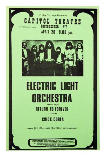 ELECTRIC LIGHT ORCHESTRA CONCERT POSTER.          