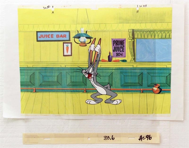BUGS BUNNY INDOORS PRODUCTION ANIMATION CELL.     