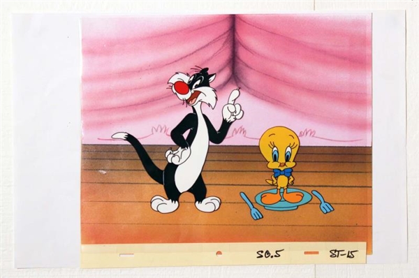 SYLVESTER & TWEETY BIRD PRODUCTION ANIMATION CELL 